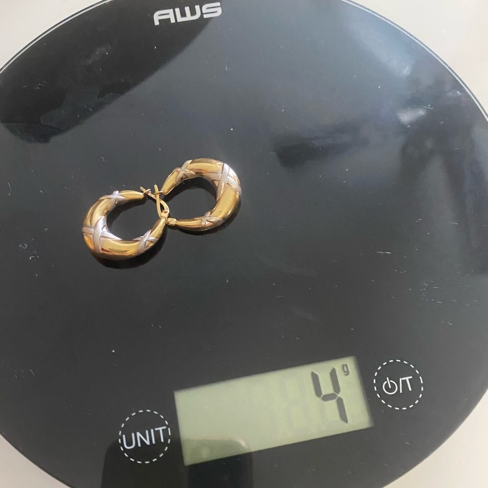 18k stamped hoops